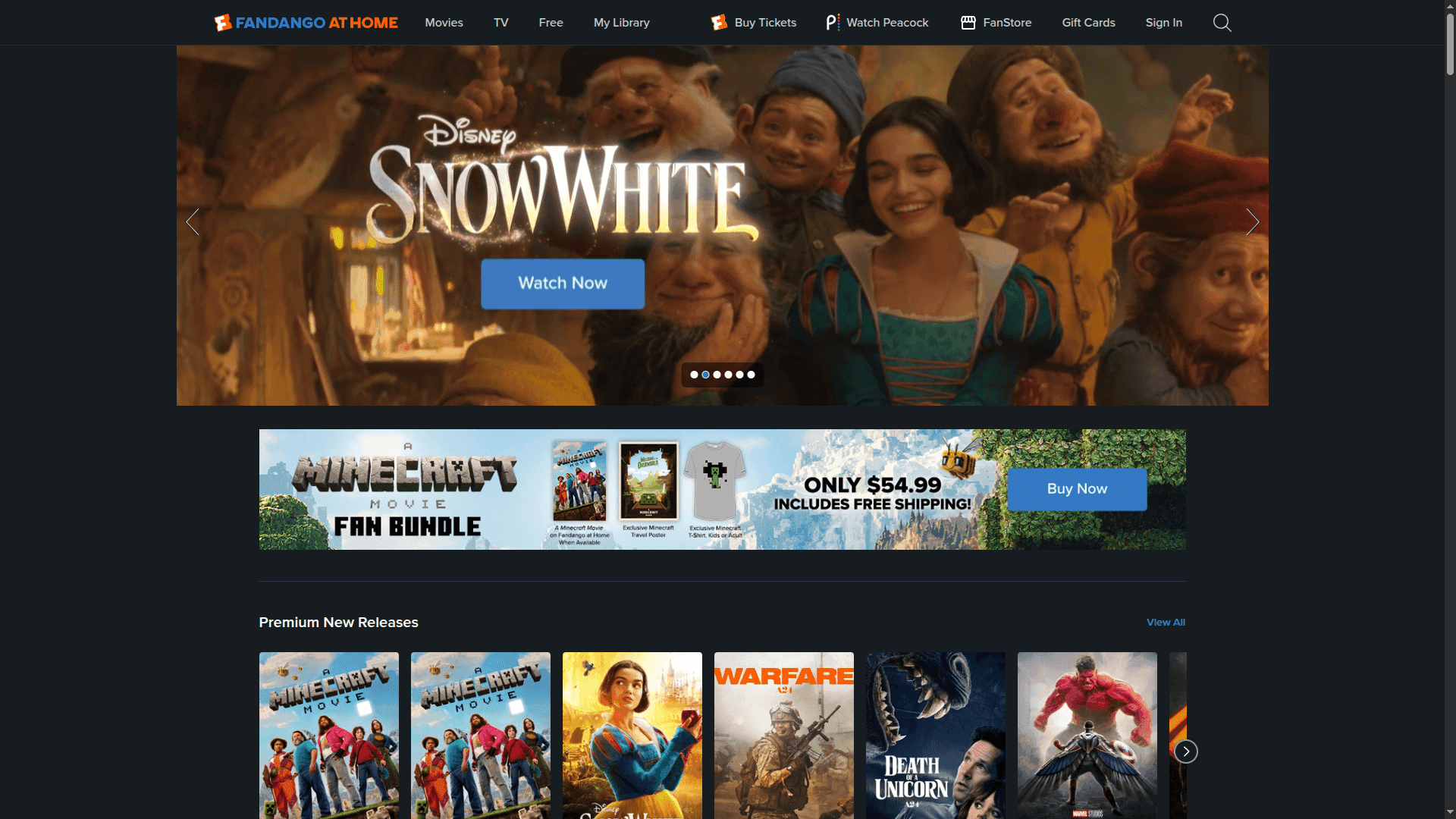Fandango Home with Snow White Trailer