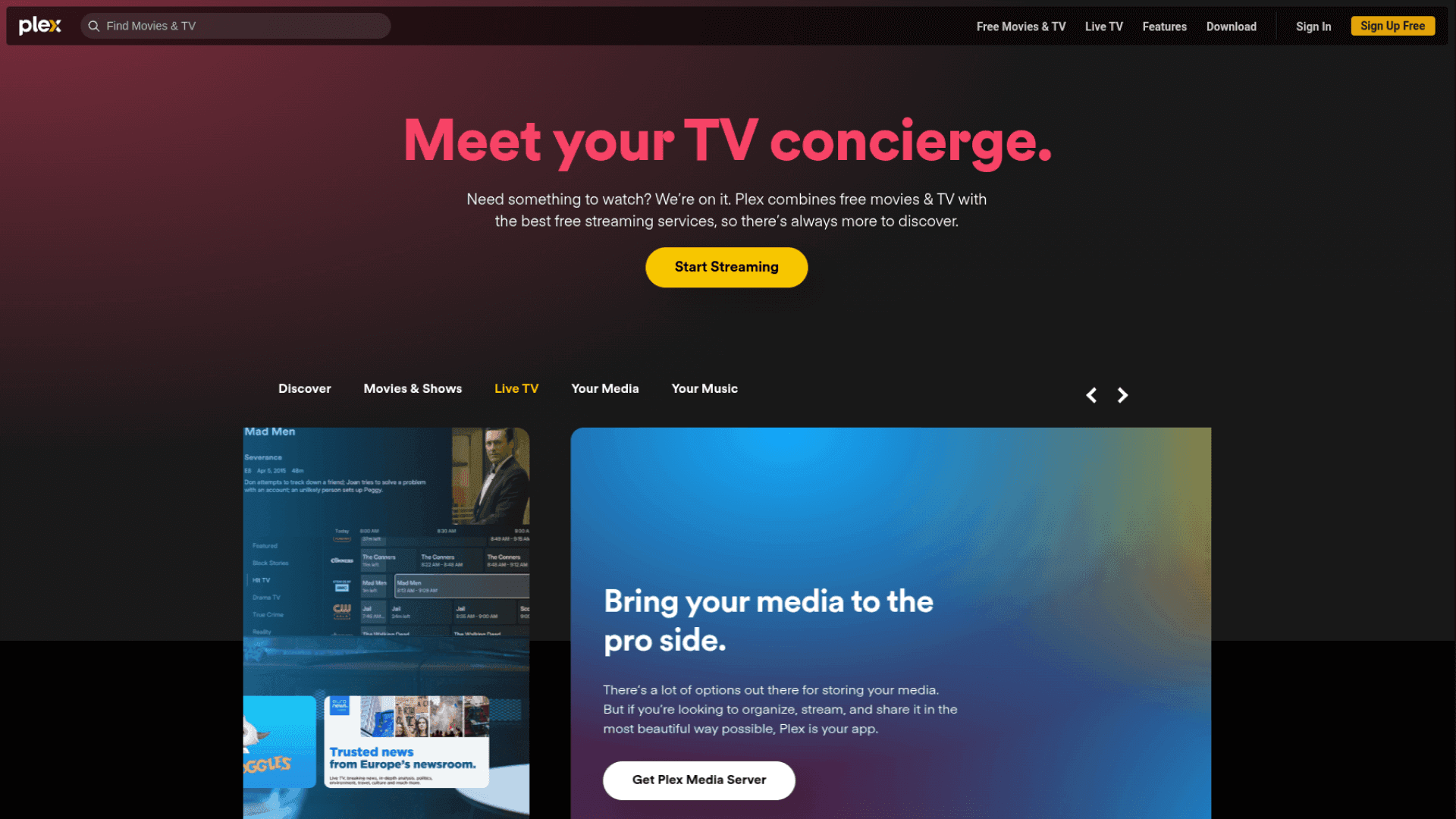 Plex Home Page