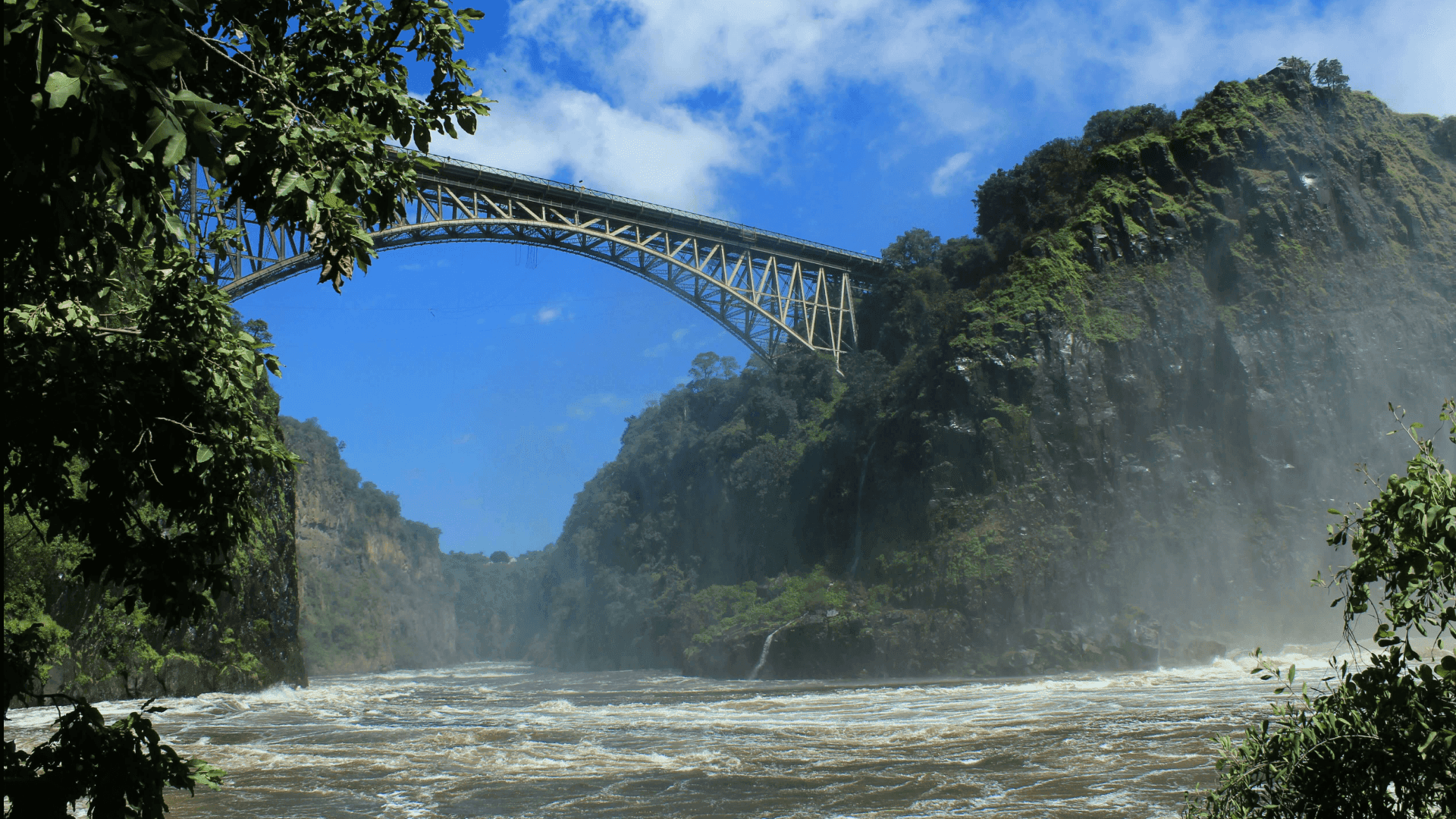 Bridge at Victoria Falls in Zimbabwe