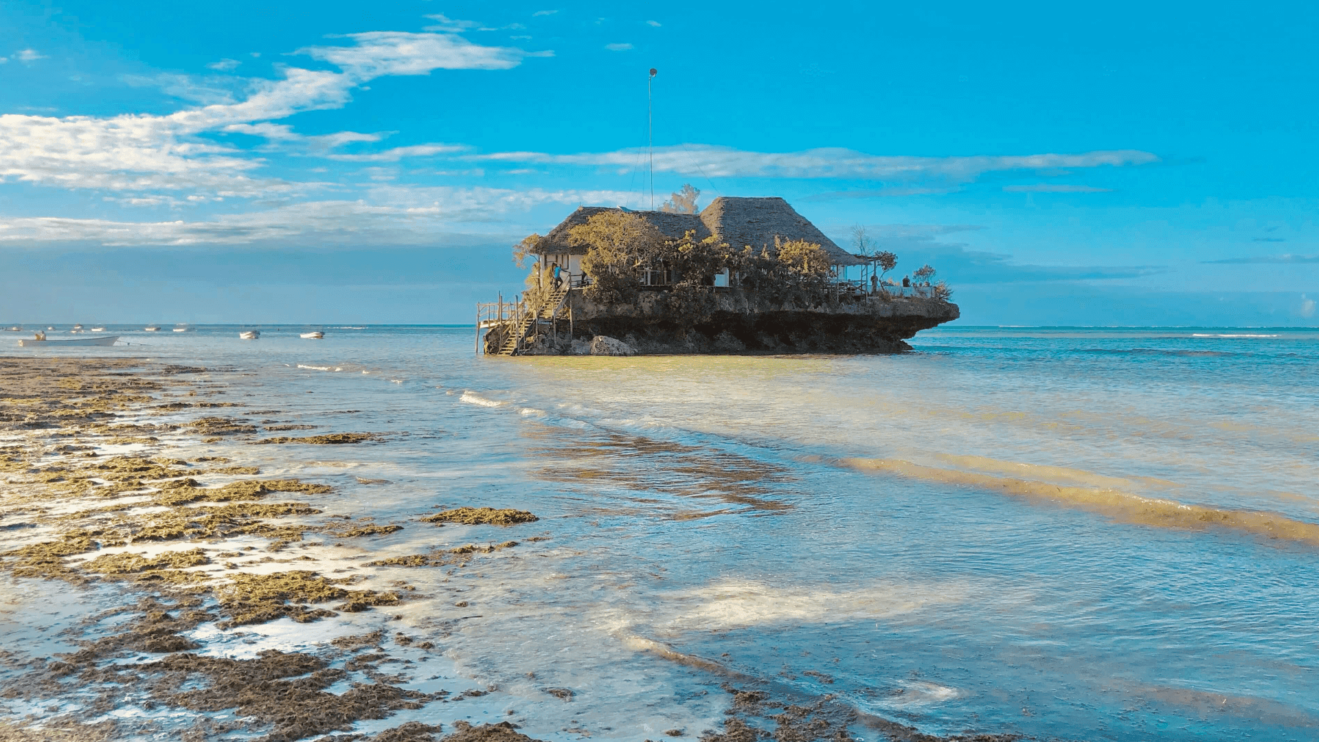 Restaurant in the middle of the sea in Zanzibar