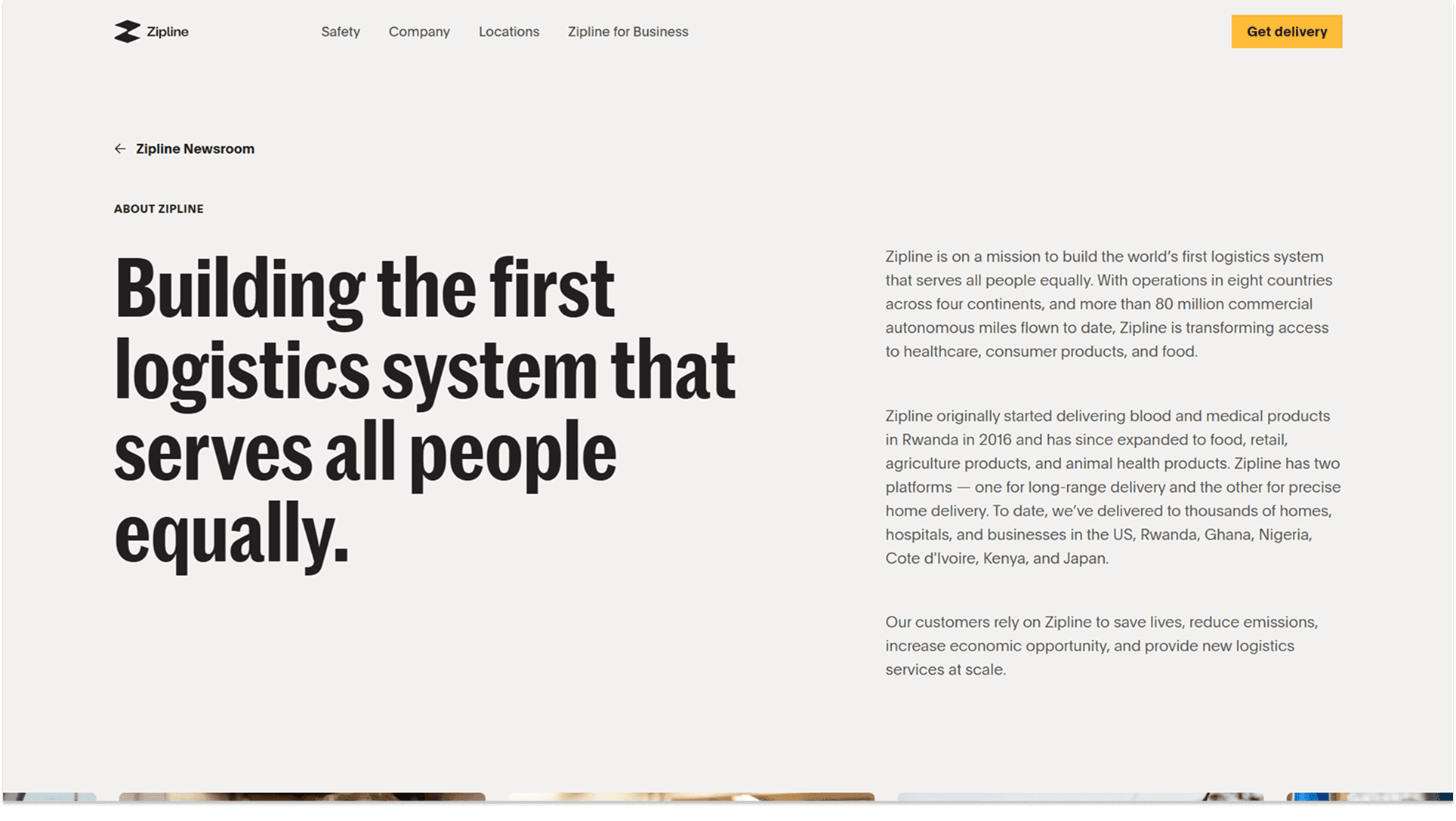 Zipline Landing Page