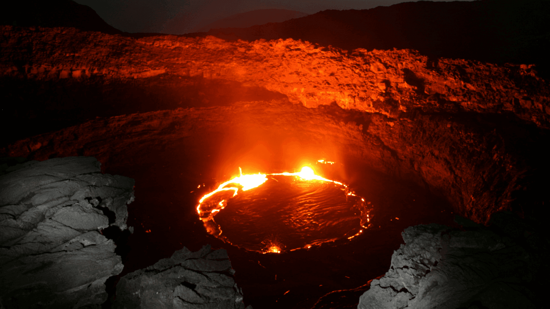 Boiling volcano in Erta Ale, Ethiopia