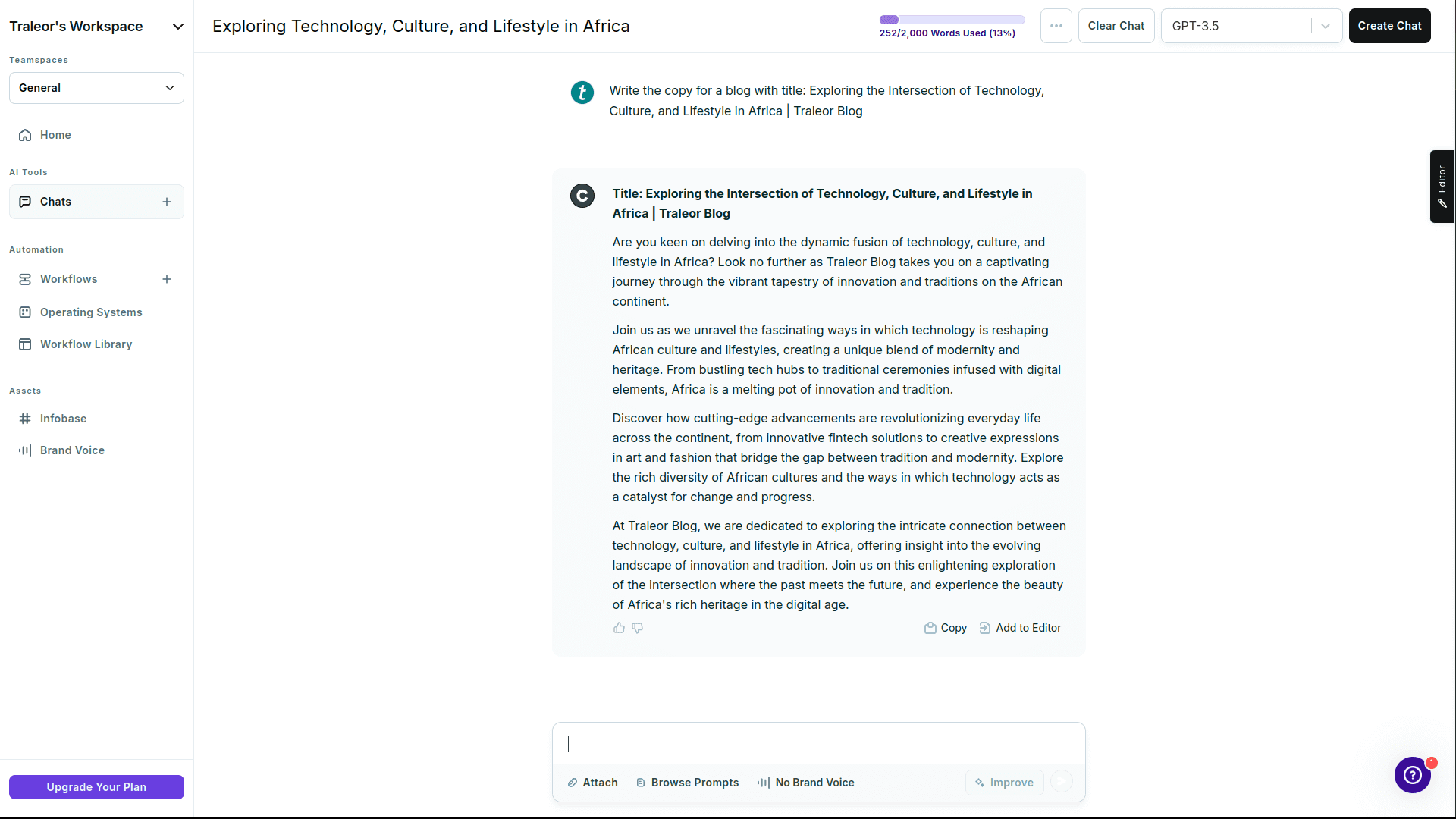 Generating Copy for Blog Landing page with Copy.ai