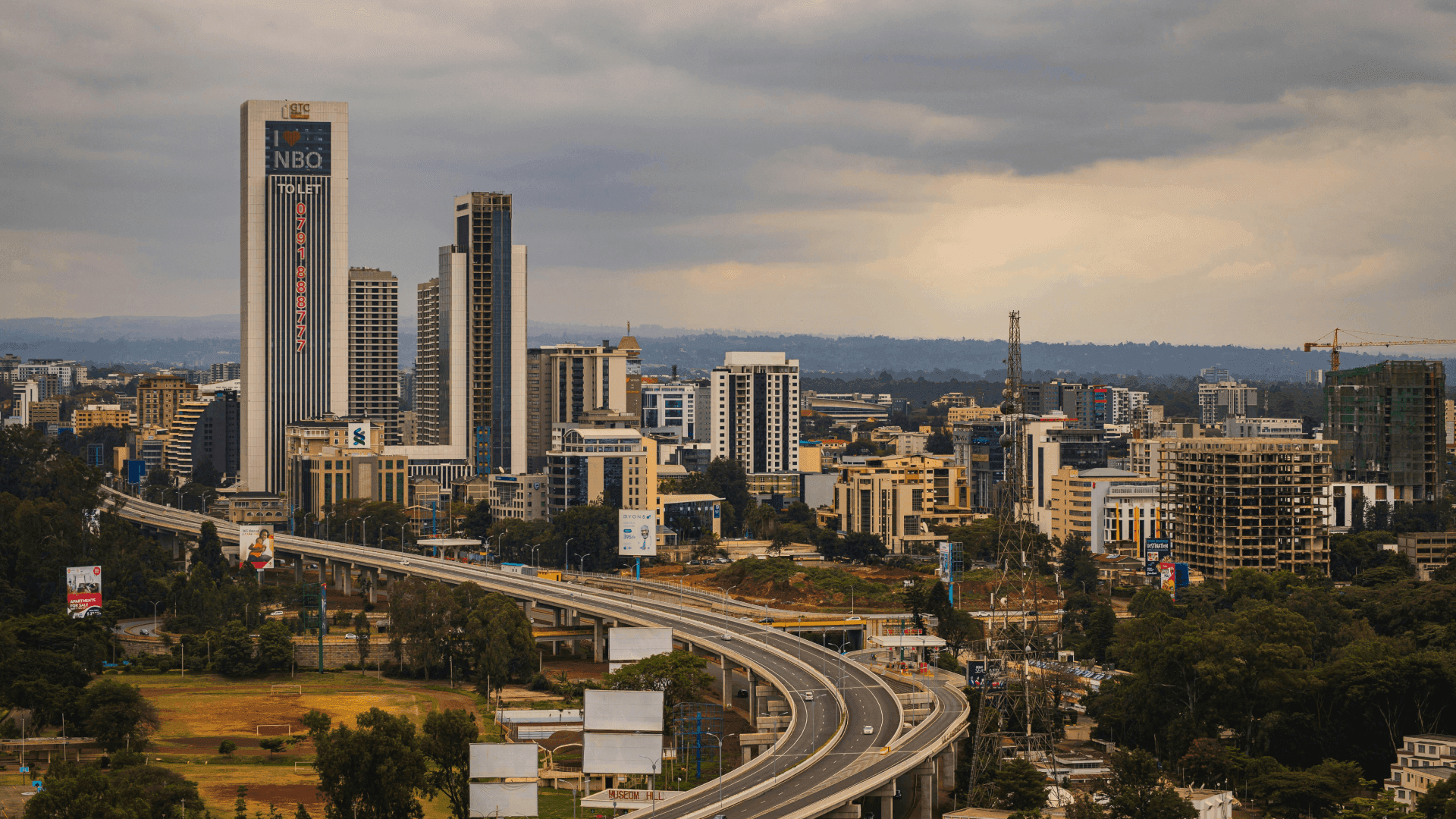 Nairobi Skyline with Expressway